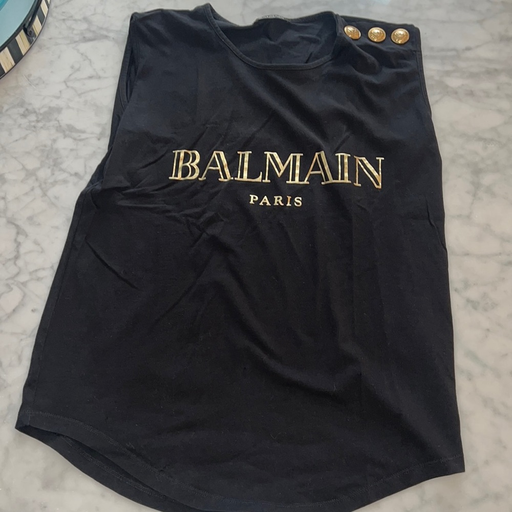 💯 authentic Balmain logo tee